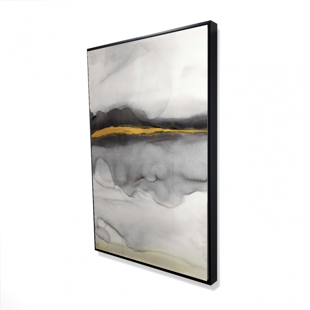 2081-3624-AB74 24 x 36 in. Gold Stripe Abstract - Framed Canvas for Home Decor Elegance