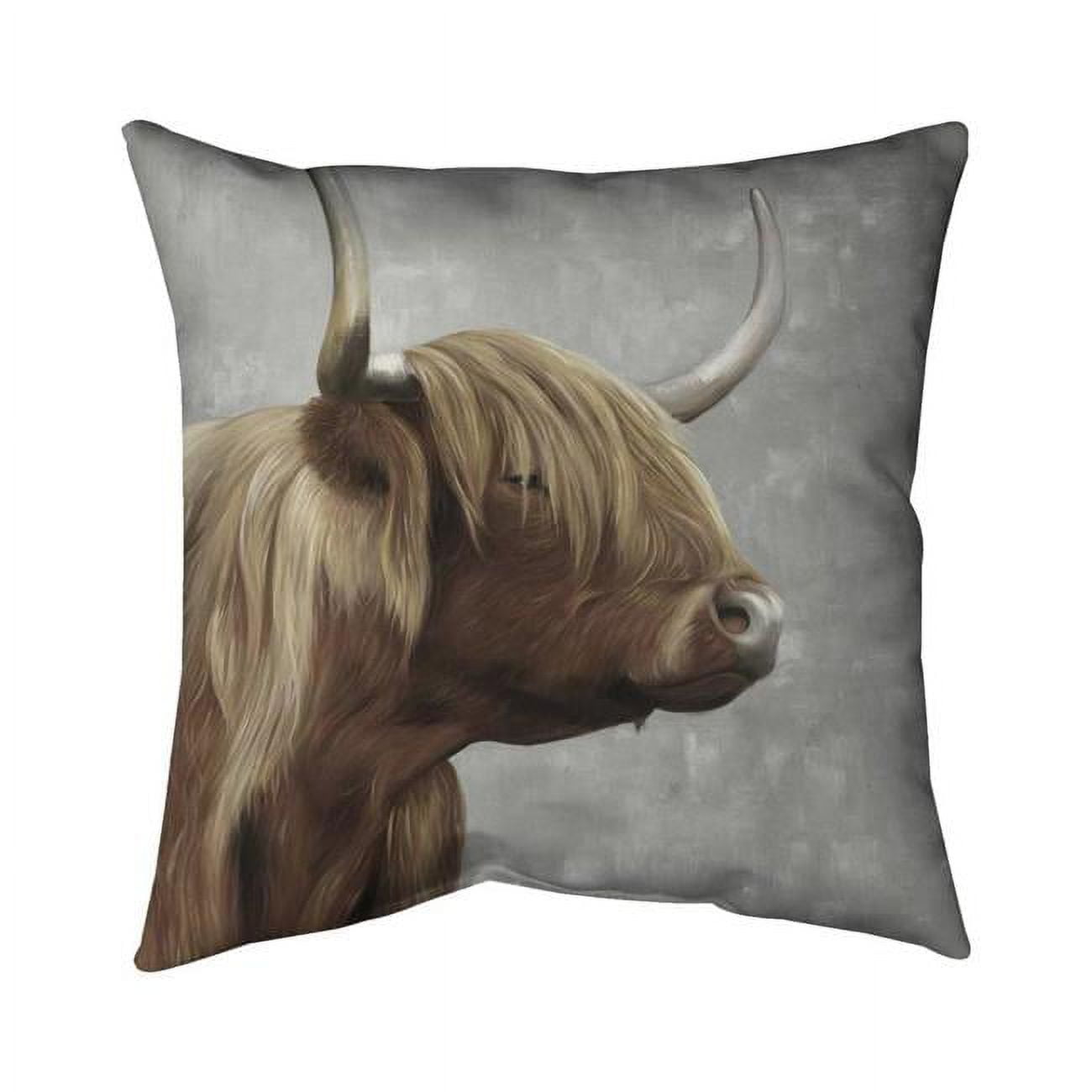 20 x 20 in. Beautiful Desaturated Higland Cattle-Double Sided Print Indoor Pillow