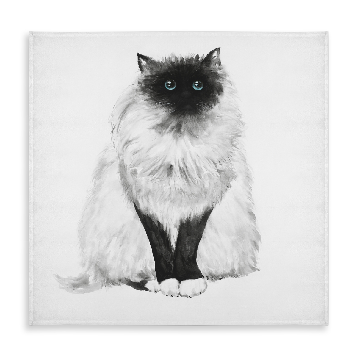Picture of Begin Home Decor C1TC5858RDW7NV 58 x 58 in. Blue Eyes Fluffy Siamese Cat Tablecloth - Indoor Outdoor Decor