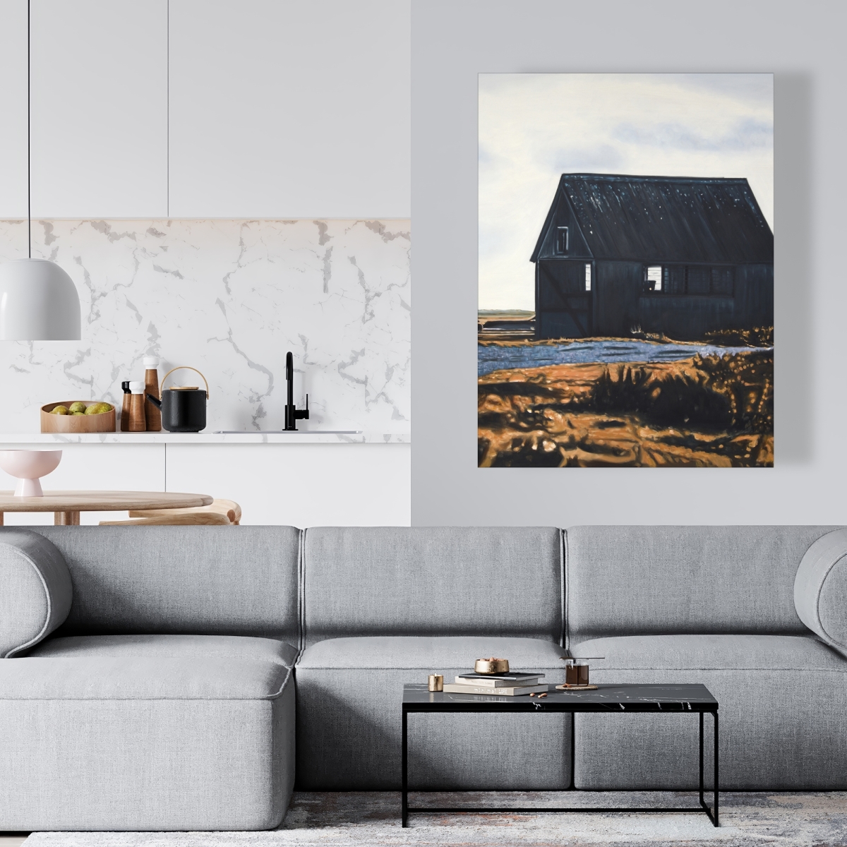 C1RC3648FMKKH8 36 x 48 in. Abandoned Barn - Rustic Orange Canvas for Home Decor