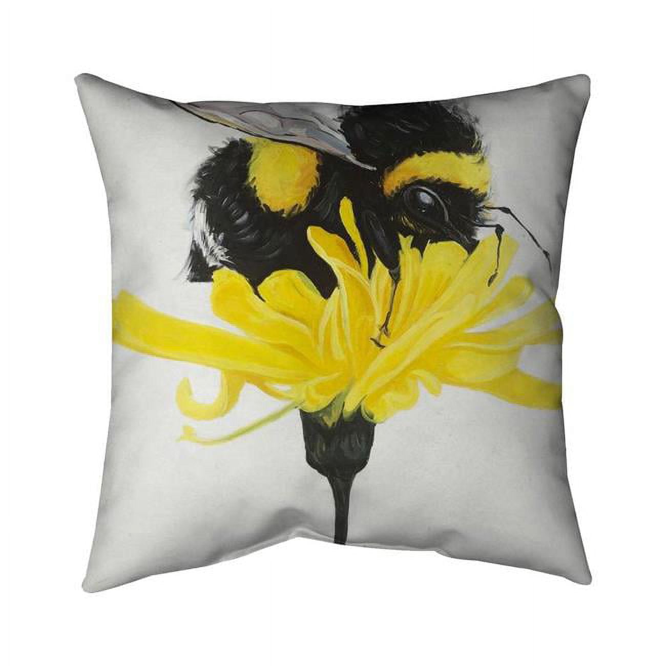20 x 20 in. Bumblebee on A Dandelion-Double Sided Print Indoor Pillow