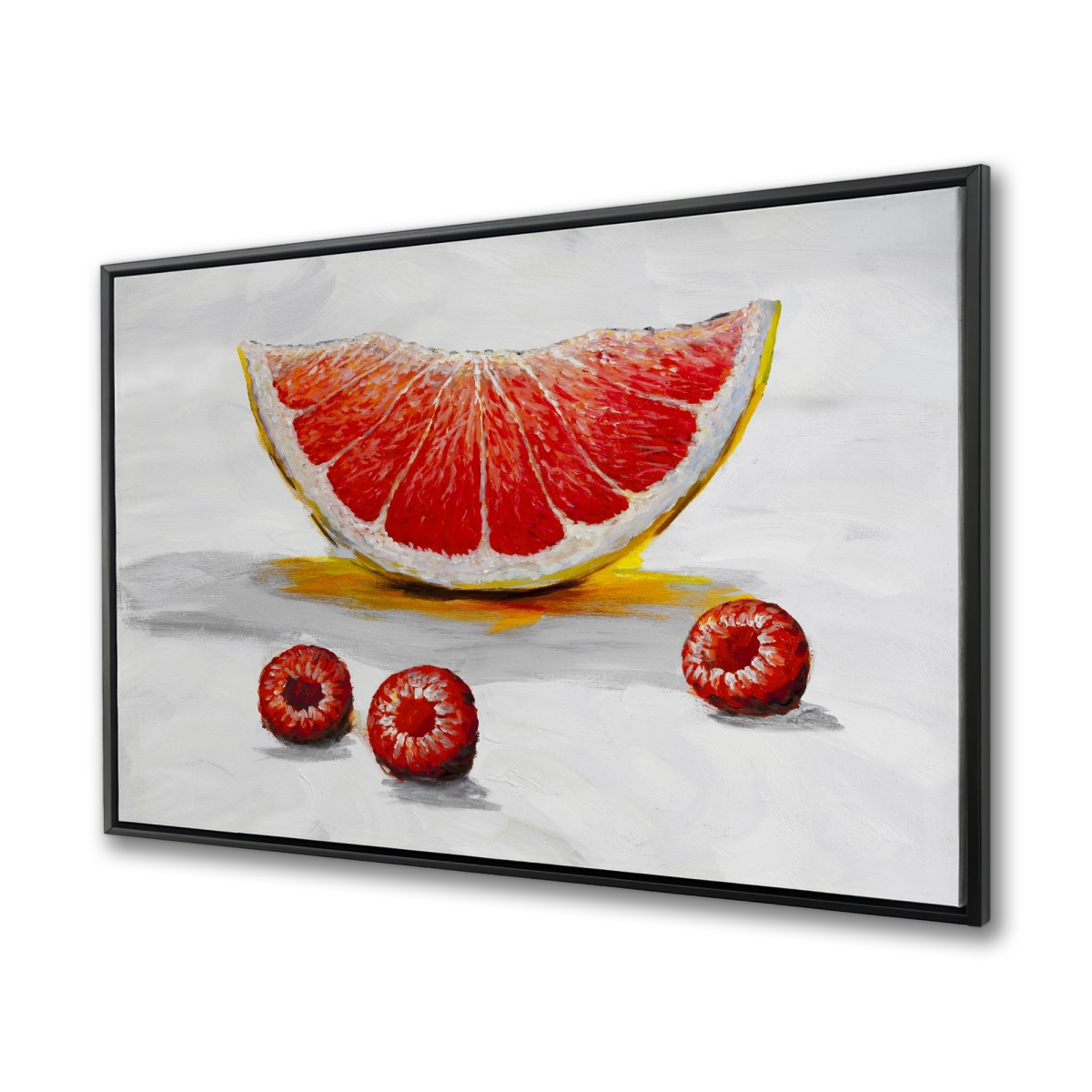 C1FC3648QT7QOI 36 x 48 in. Grapefruit Slice - Kitchen Red Framed Canvas Home Decor
