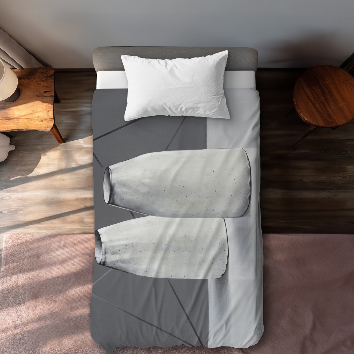 C1DCTXLW96HVK6 Twin Extra Long Vases White Object Duvet Cover - Elegant Home Decor