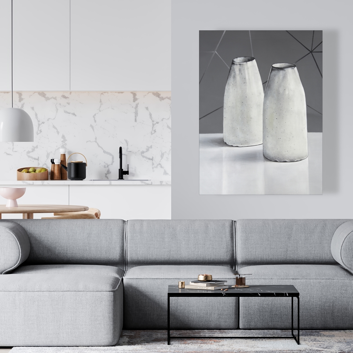 C1RC3648B2458E 36 x 48 in. Vases - Still Life Kitchen Canvas for Elegant Home Decor