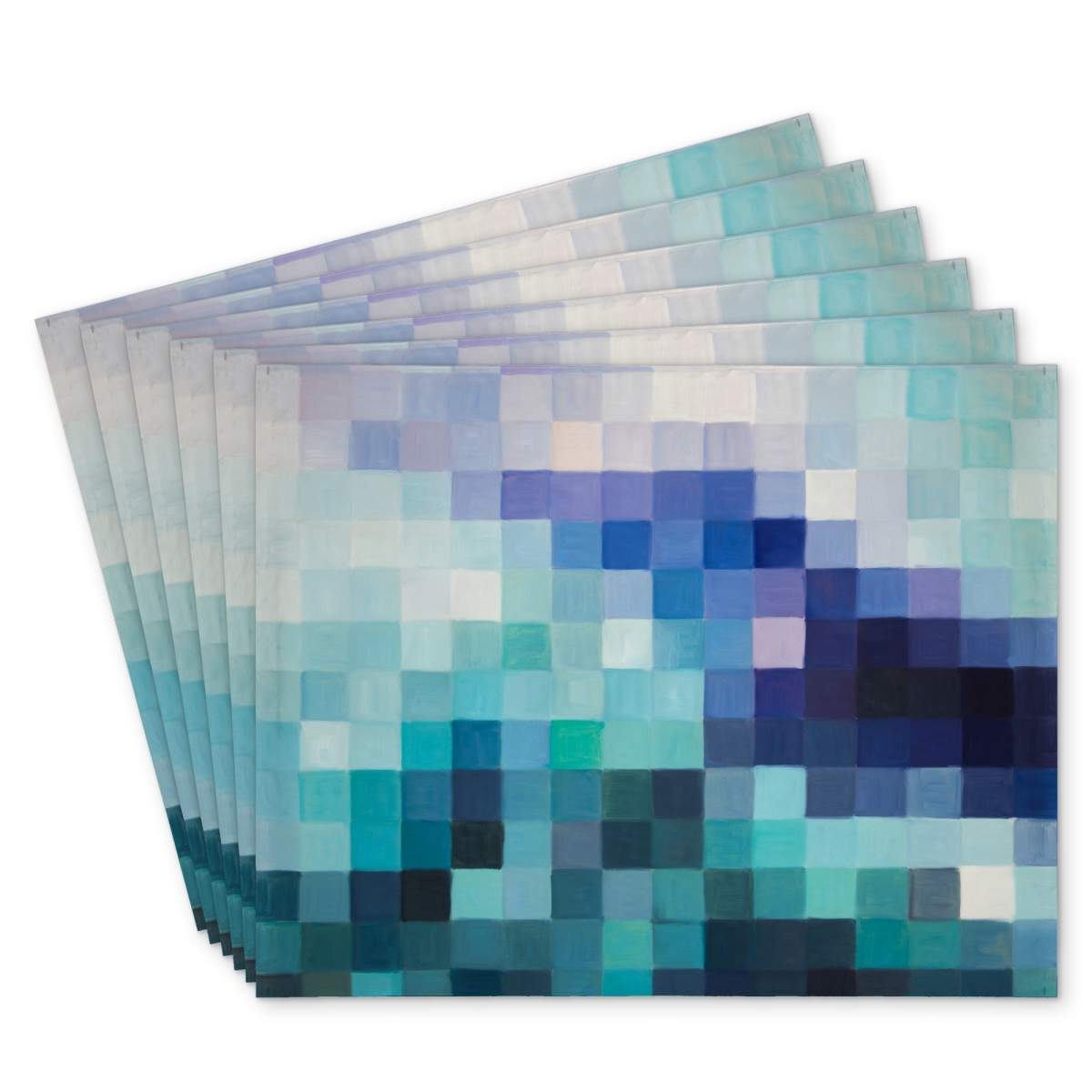 Picture of Begin Home Decor C6PP1418IFH8VW 14 x 18 in. Pixelized Landscape Polyester Placemat - Home Decor Accent - Set of 6