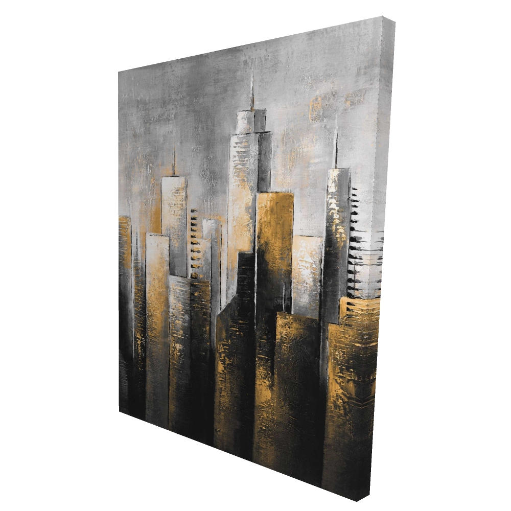 2080-4836-CI276-1 36 x 48 in. Abstract Skyline - Cities Building Canvas for Home Decor