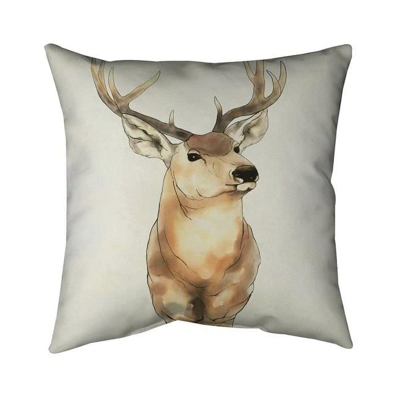 20 x 20 in. Deer Portrait-Double Sided Print Indoor Pillow