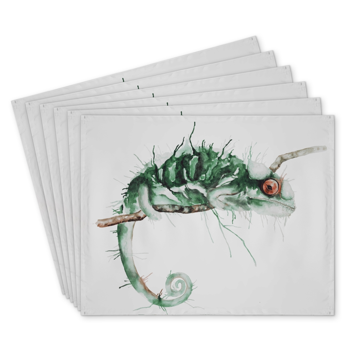 Picture of Begin Home Decor C6PP14188NRFHP 14 x 18 in. Chameleon on the Lookout - Polyester Placemat for Home Decor - Set of 6