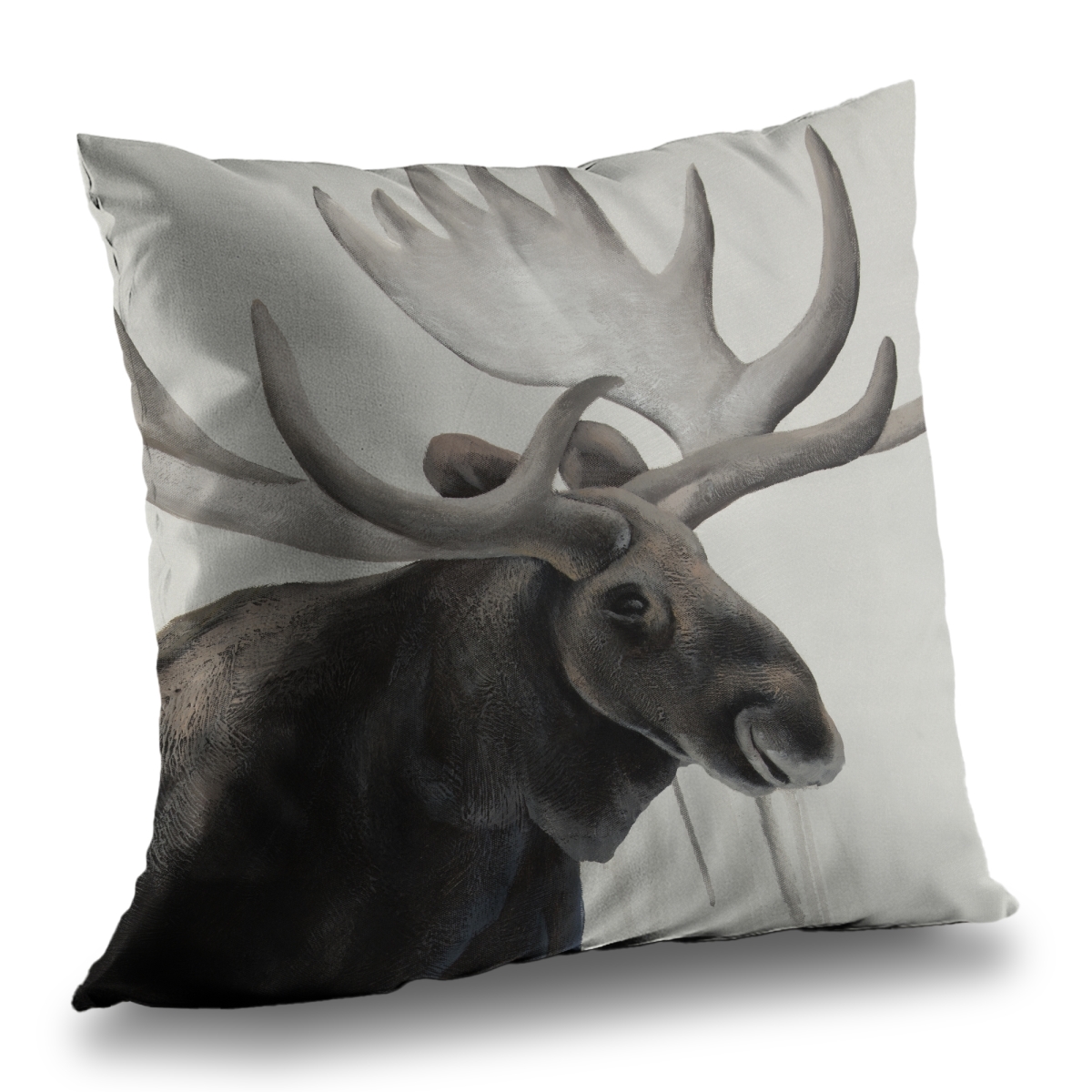 C1PC1414RYVTGE 14 x 14 in. Rustic Moose Deer Man Cave Poly Twill Throw - Home Decor