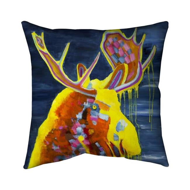 20 x 20 in. Colorful Moose-Double Sided Print Indoor Pillow