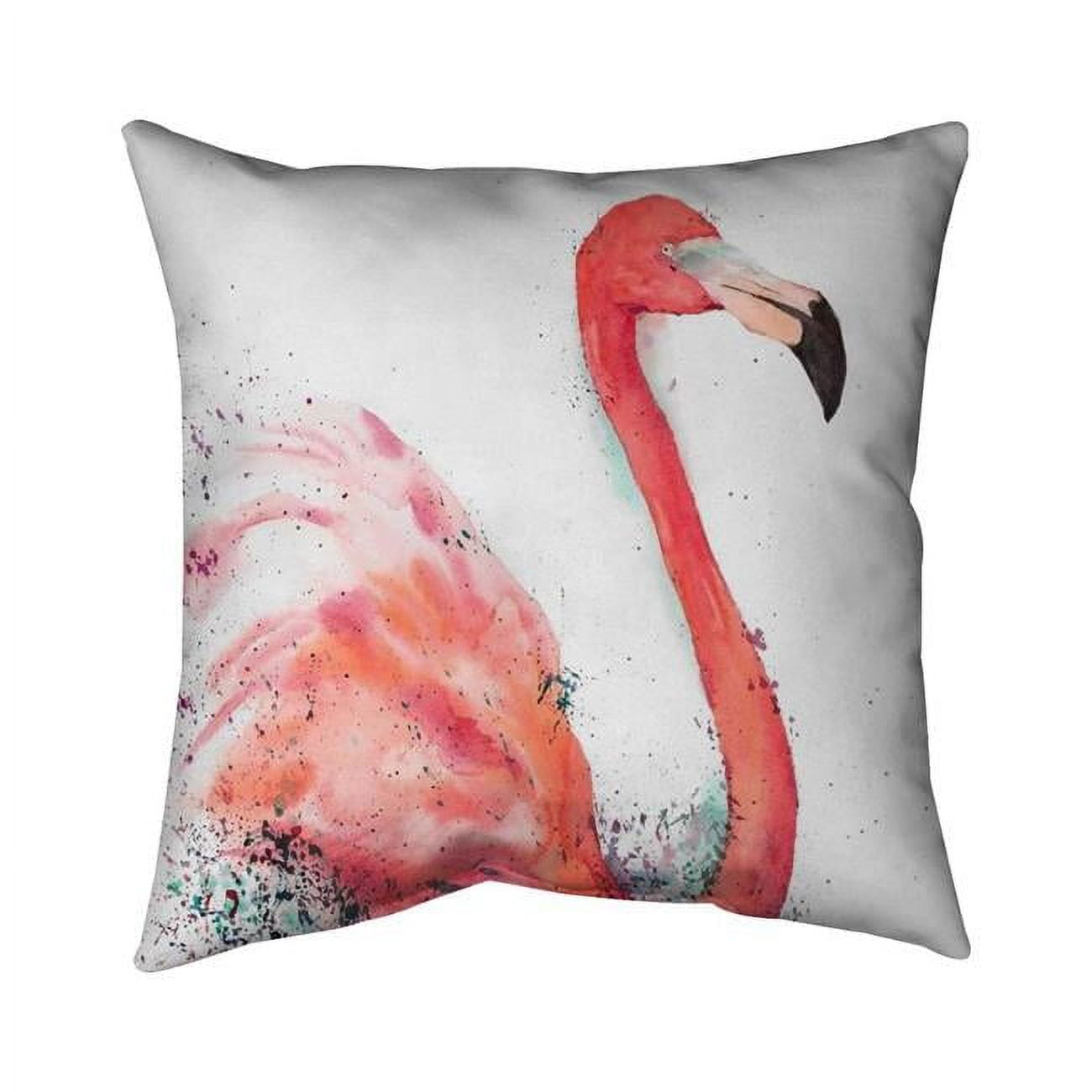 20 x 20 in. Splashing Flamingo-Double Sided Print Indoor Pillow