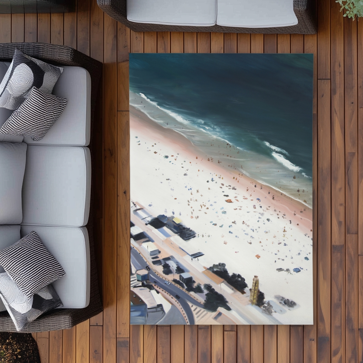 C1ROAR468826D7 4 x 6 ft. Hot Day At the Beach Rug - Coastal Bedroom Outdoor Decor - Rectangle