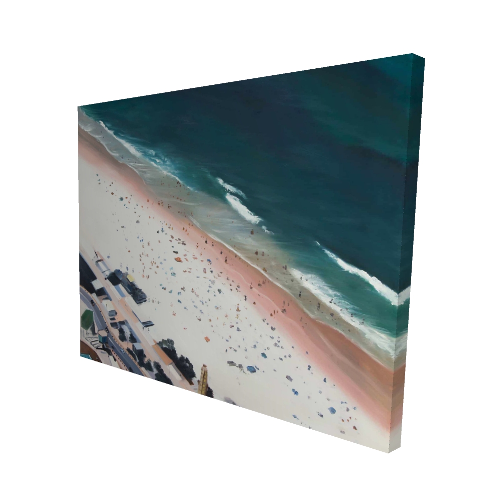 2080-4860-CO126 48 x 60 in. Hot Day At the Beach - Satellite View Bathroom Canvas Decor