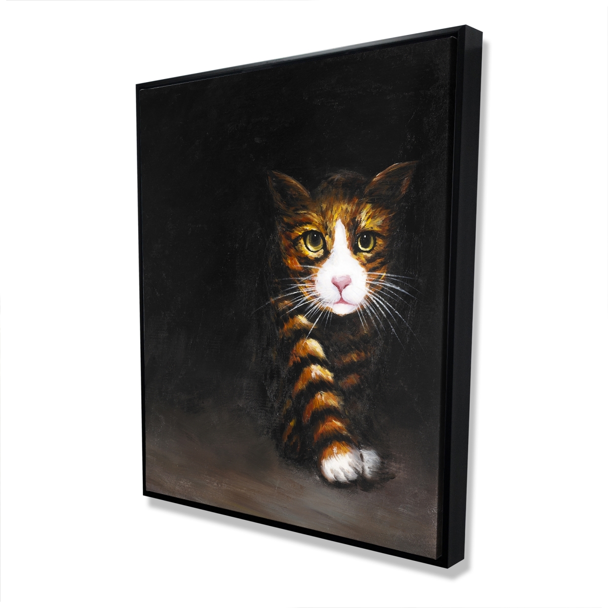 C1FC4860BIJVEI 48 x 60 in. Discreet Cat - Modern Framed Canvas for Pet Lovers Home Decor