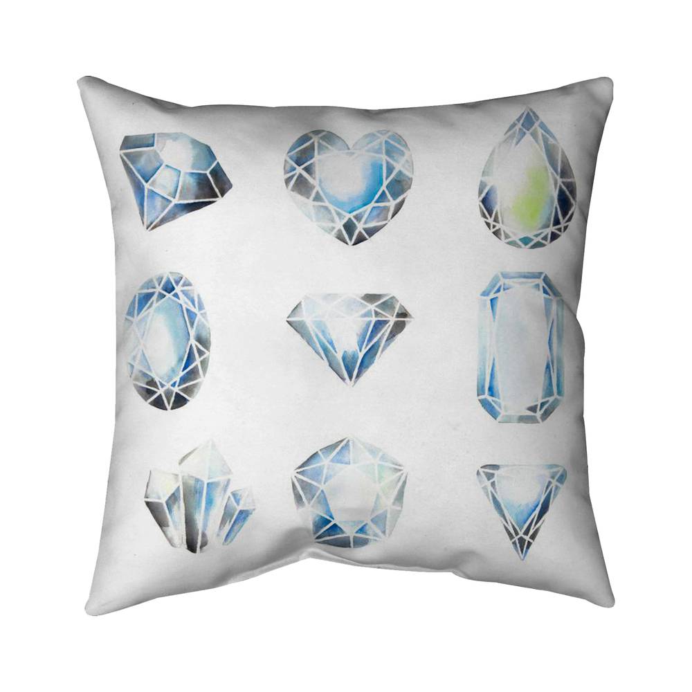 5543-2626-MN1 26 x 26 in. Crystals Blue Office Poly Twill Throw for Home Decor