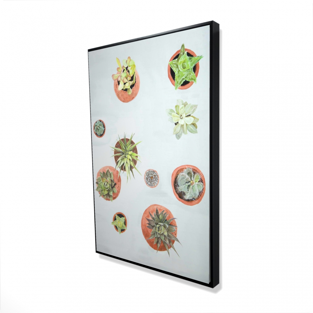 2081-3624-FL331 24 x 36 in. Cactus Plants - Brown Exotic Framed Canvas Home Decor