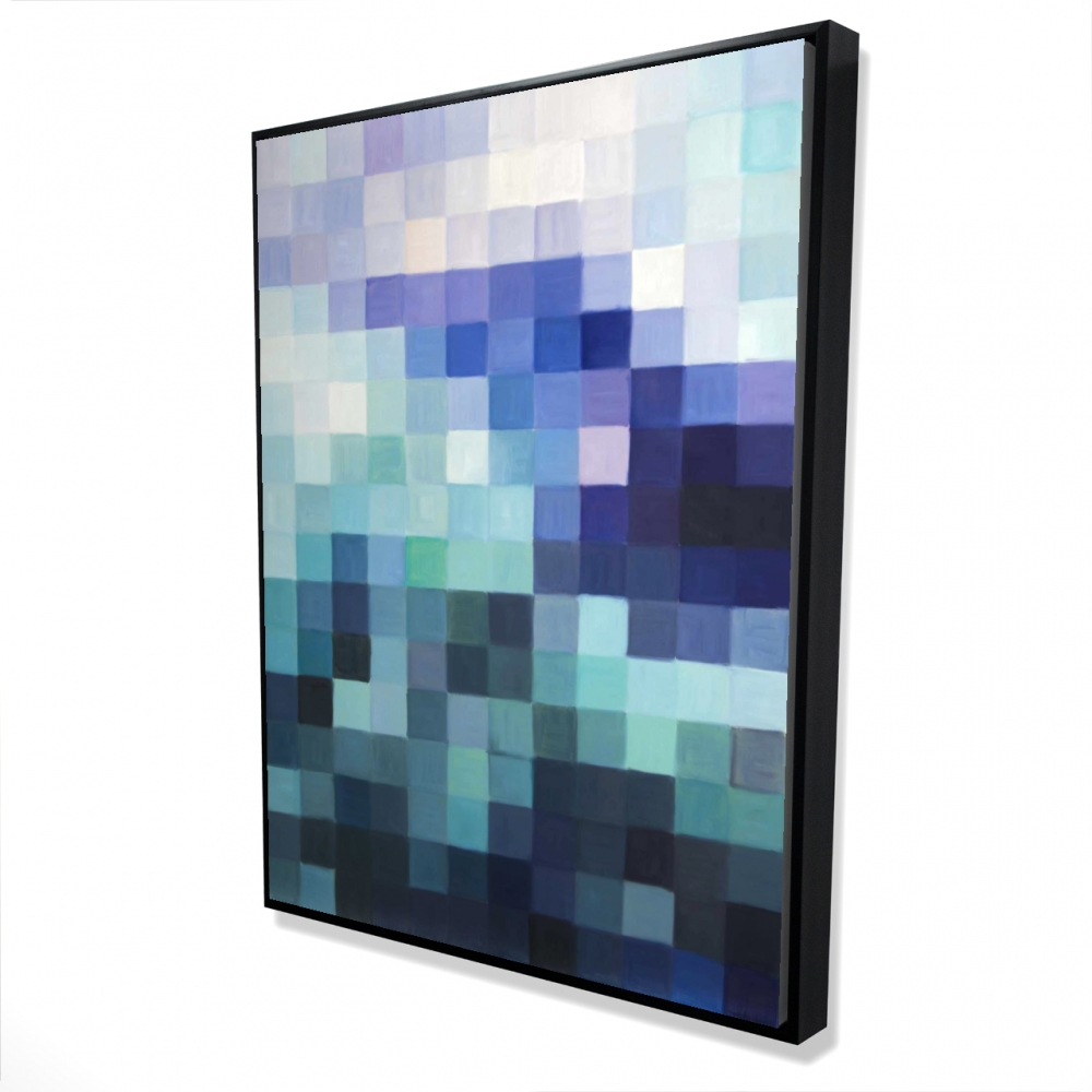 2081-4836-MI103 36 x 48 in. Pixelized Landscape - Shapes Patterns Framed Canvas Decor