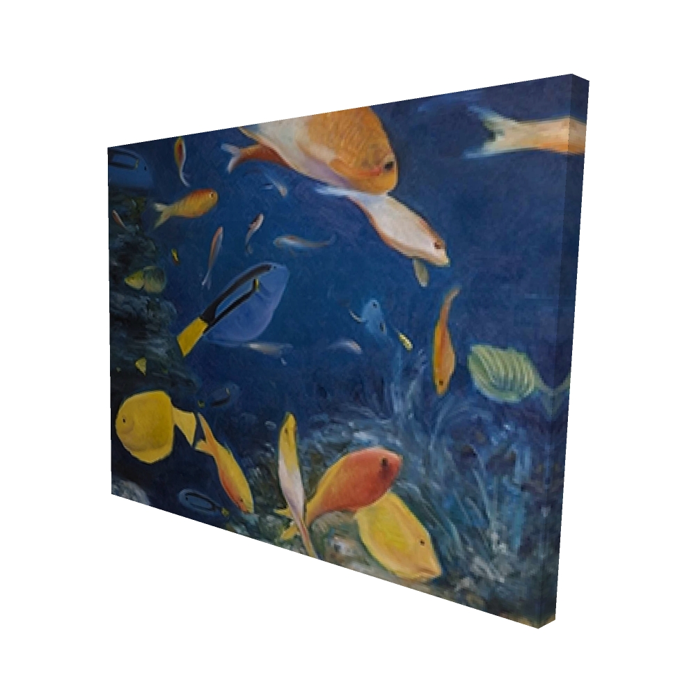 2080-6048-AN169 48 x 60 in. Colorful Fish Under the Sea - Canvas Art for Home Decor