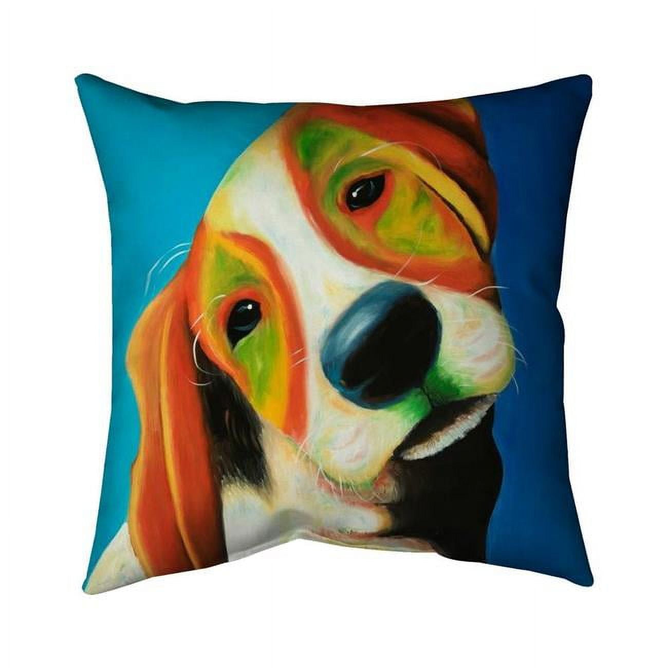 20 x 20 in. Colorful Beagle Dog-Double Sided Print Indoor Pillow