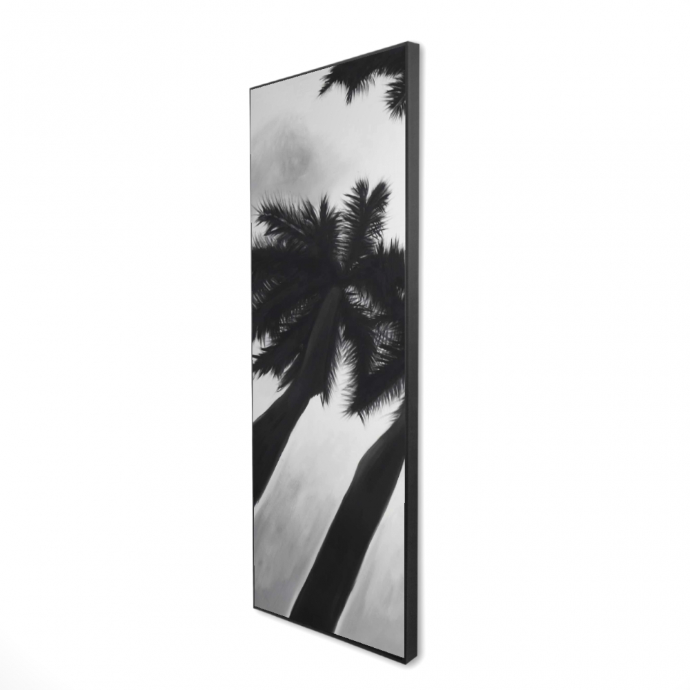 2081-6020-CO130 20 x 60 in. Monochrome Palm Trees - White Framed Canvas for Home Decor