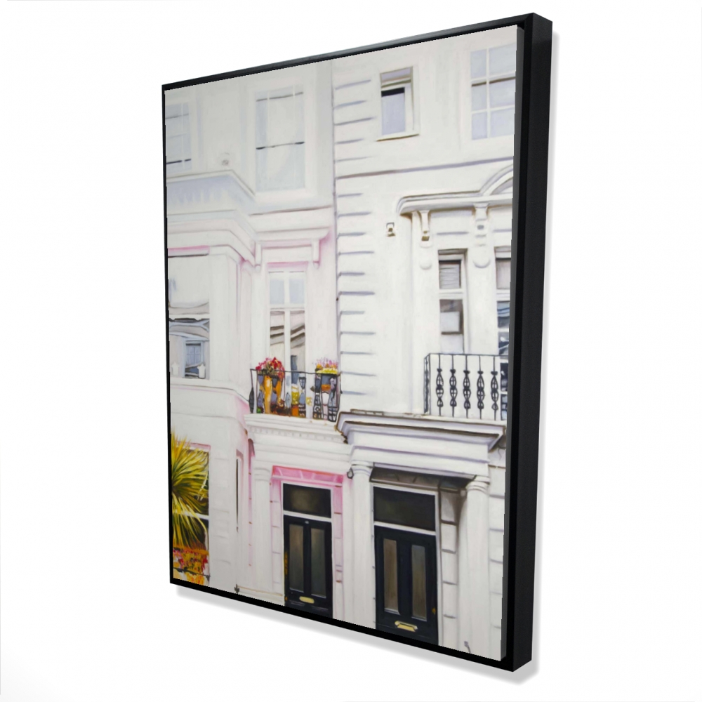 2081-4836-AR7 36 x 48 in. West Coast Houses - Botanical Hyperrealist Framed Canvas Art