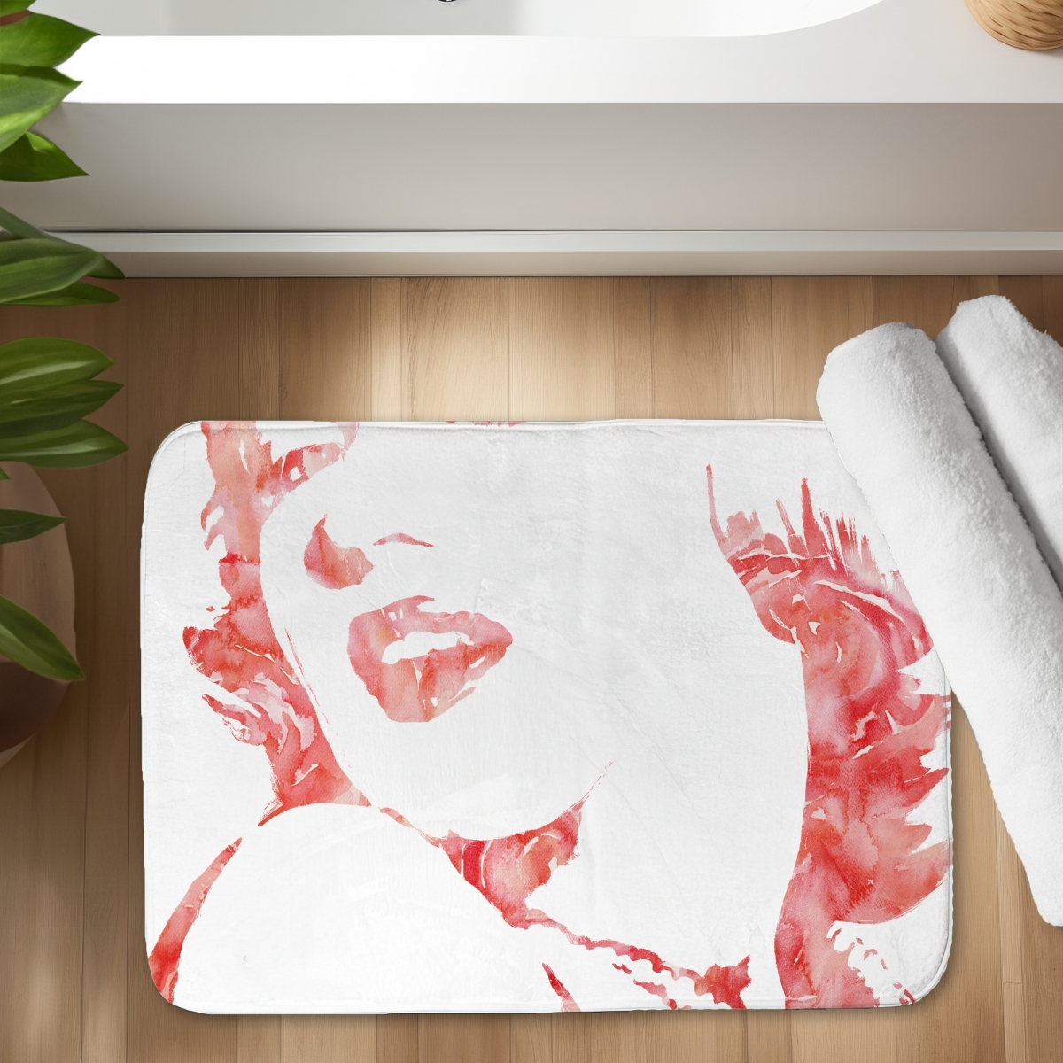 C1BM172429BPWK 17 x 24 in. Glamor Marilyn Monroe Bath Mat - White Figurative Home Decor