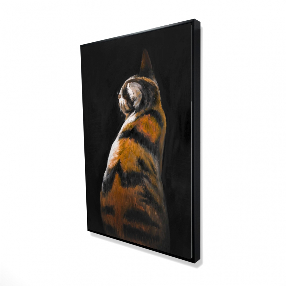 2081-3624-AN167 24 x 36 in. Spotted Cat - Modern Pets Framed Canvas for Home Decor