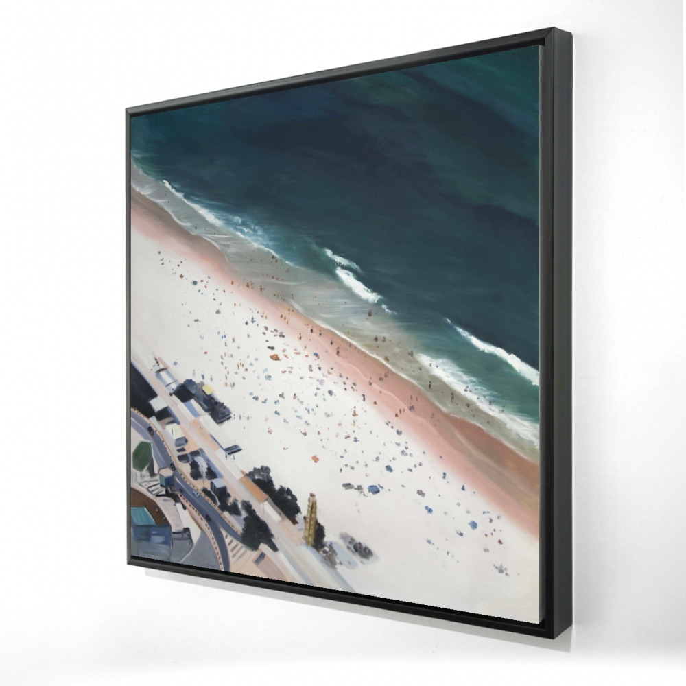 2081-3636-CO126 36 x 36 in. Hot Day At the Beach - Beige Hygge Framed Canvas Decor