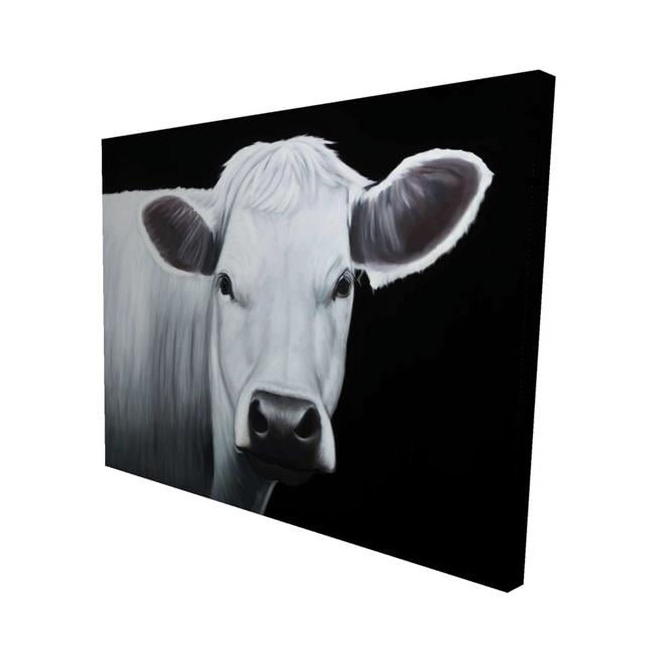16 x 20 in. White Cow-Print on Canvas