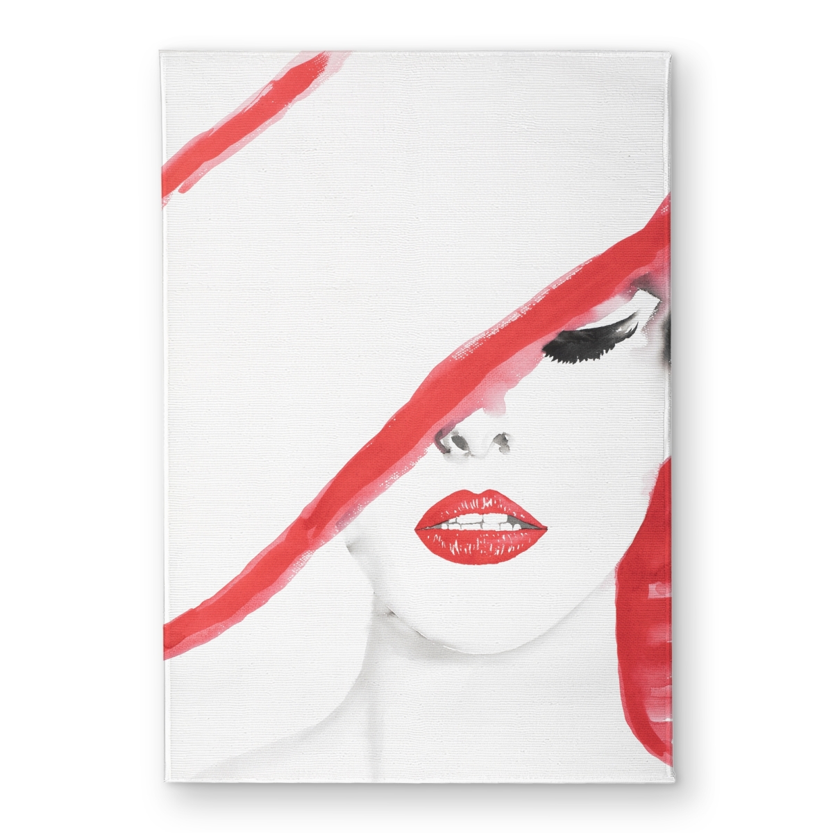 CODM1724V4BLX7 17 x 24 in. Woman with a Summer Hat - Red Figurative Door Mat - Home Decor