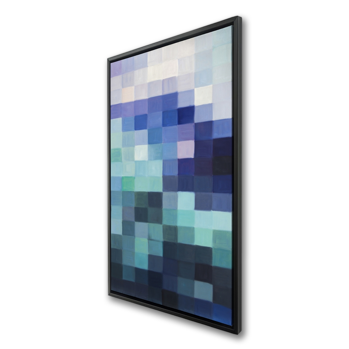 C1FC2448WS9G20 24 x 48 in. Pixelized Landscape - Modern Framed Canvas for Bathroom Decor