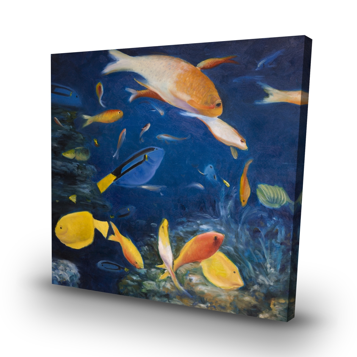 C1RC3232Z7743C 32 x 32 in. Colorful Fish Under the Sea - Marine Bathroom Canvas Decor
