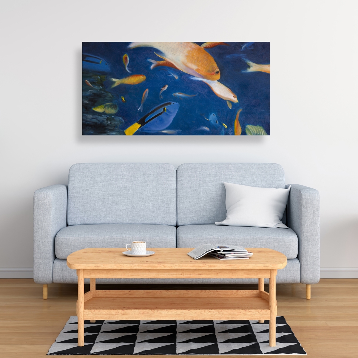 C1RC2448N3RB6O 24 x 48 in. Colorful Fish Under the Sea - Canvas Home Decor Art