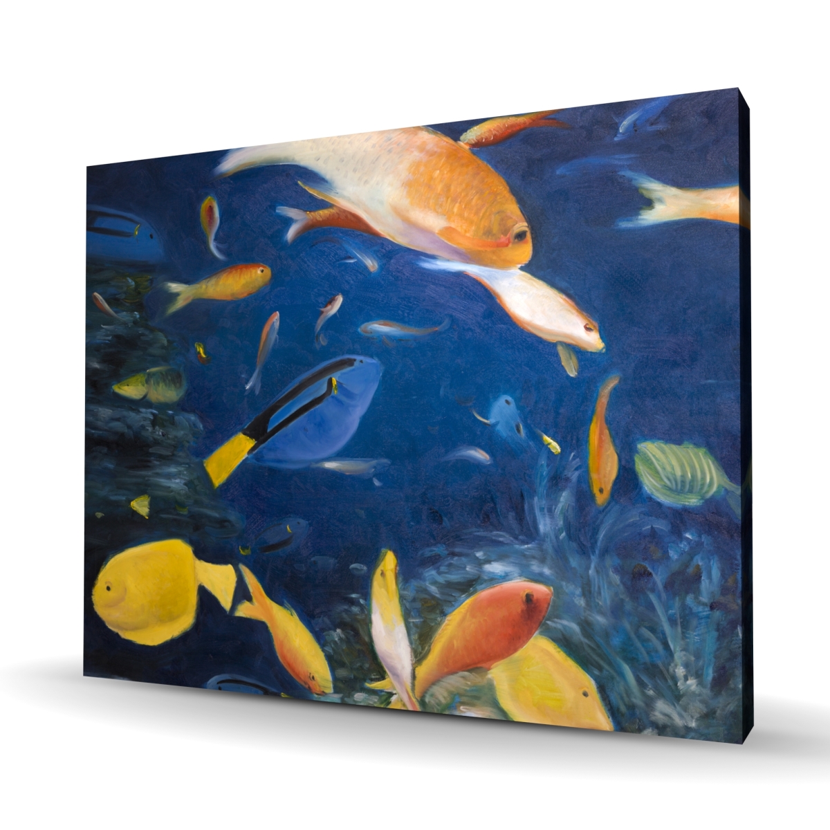 C1RC4860EBT887 48 x 60 in. Colorful Fish Under the Sea - Marine Canvas Home Decor