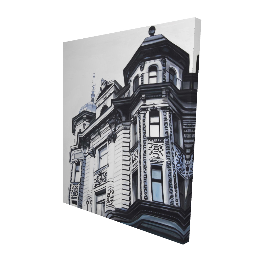 2080-6048-AR4 48 x 60 in. Historic Apartment - Architecture Black Canvas for Home Decor