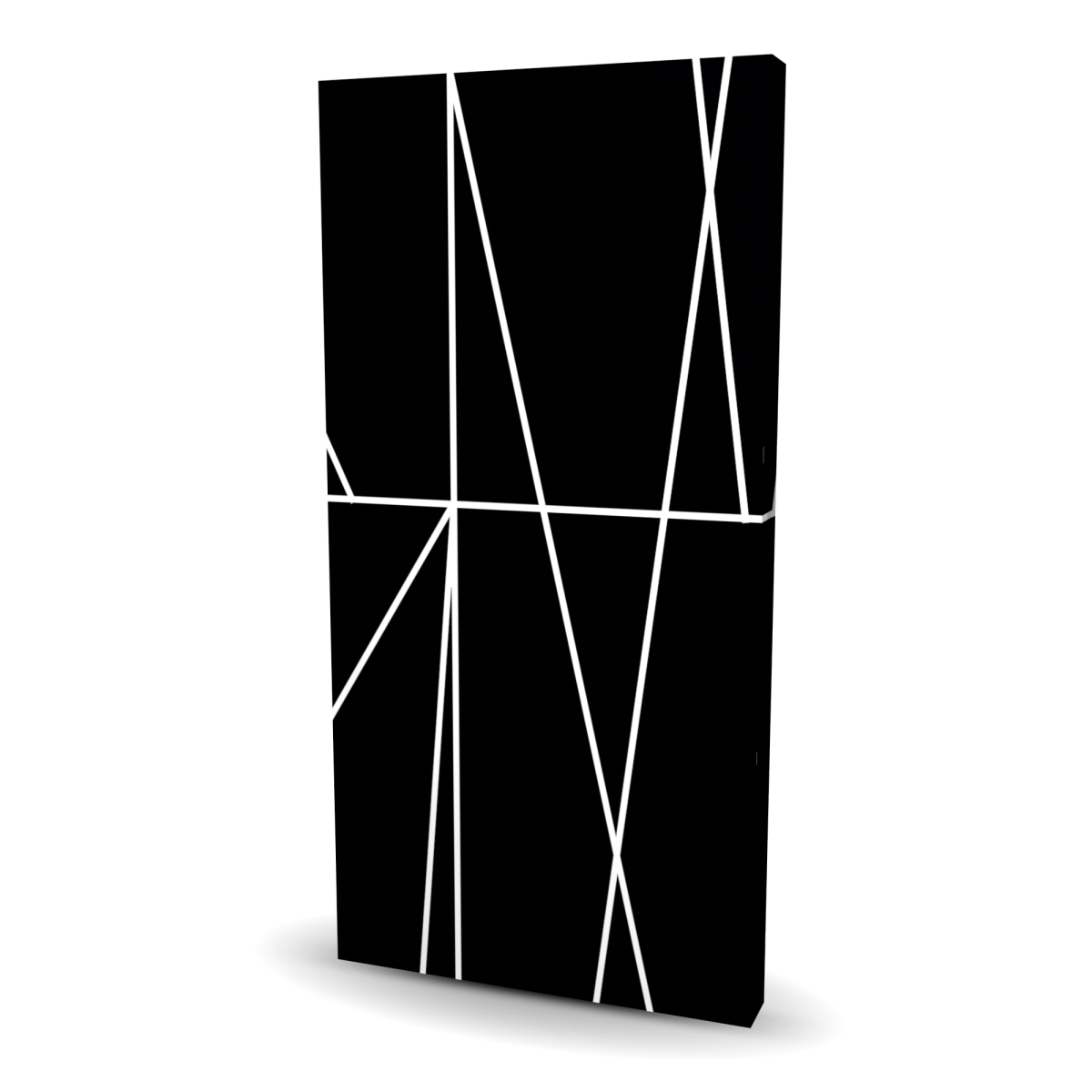 C1RC2448K6DHMS 24 x 48 in. White Stripes on Black Background - Abstract Canvas Art - Decor