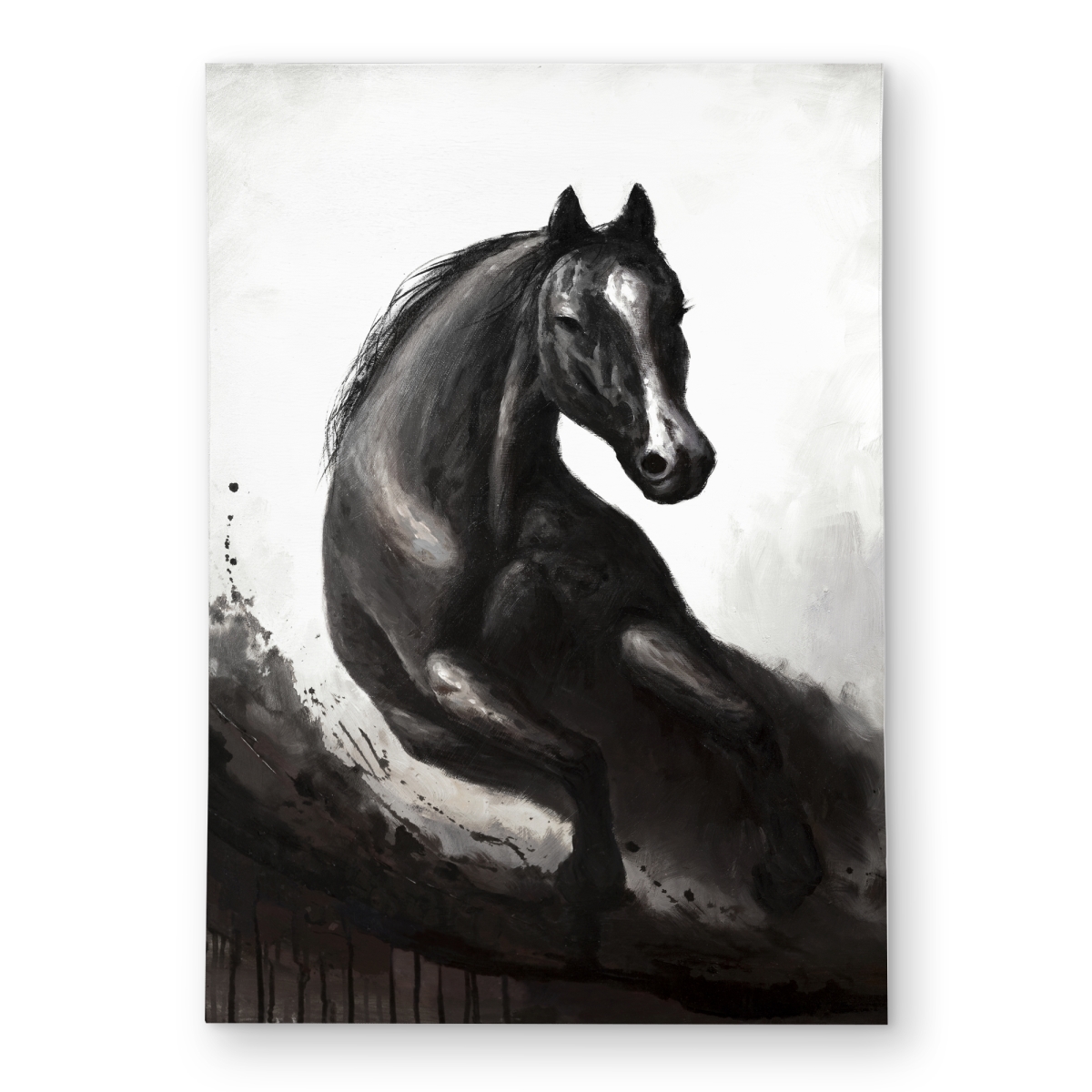 C1ROAR57QPEQJ9 5 x 7 ft. Horse in Motion - Monochrome Outdoor Area Rug for Home Decor - Rectangle