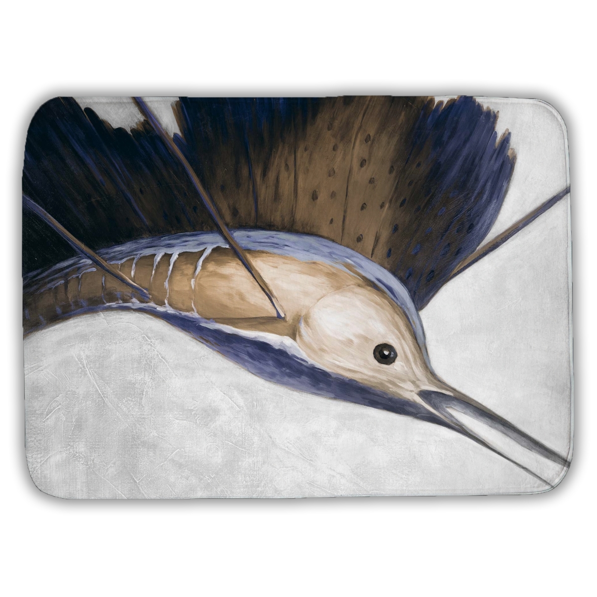 C1BM1724U5F2JS 17 x 24 in. Abstract Swordfish Bath Mat - Unique Bathroom Decor - Animals