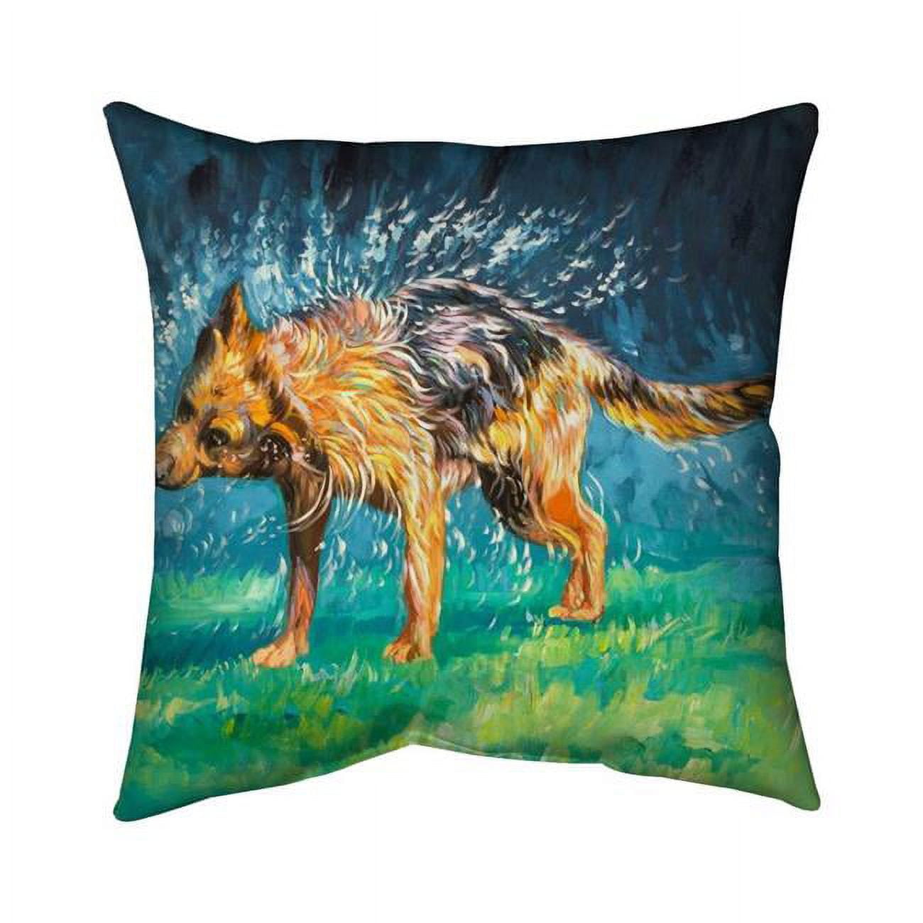 20 x 20 in. Spin-Dry Wet German Shepherd-Double Sided Print Indoor Pillow