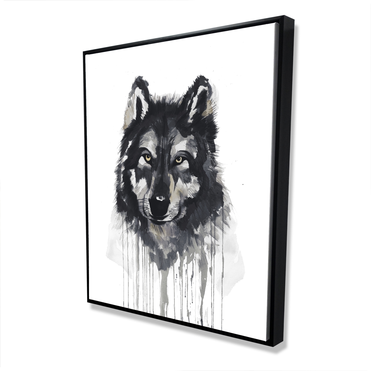 C1FC4860W5Q1D2 48 x 60 in. Mysterious Wolve - Blue Scandinavian Framed Canvas Art