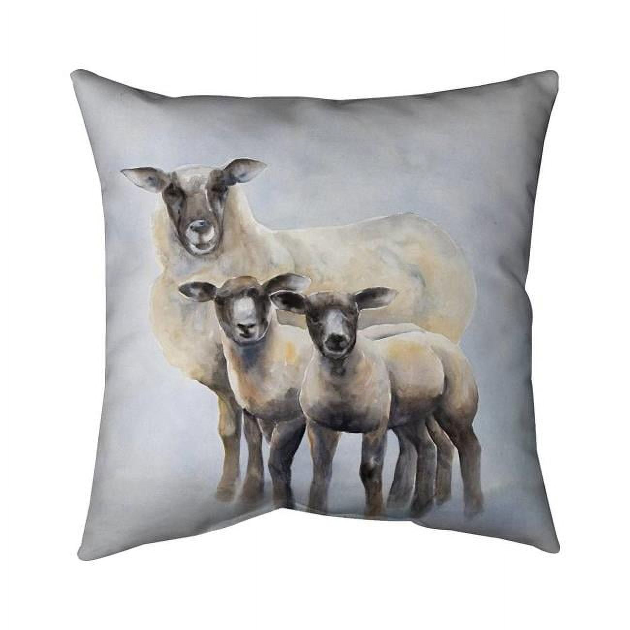 20 x 20 in. Sheep Family-Double Sided Print Indoor Pillow