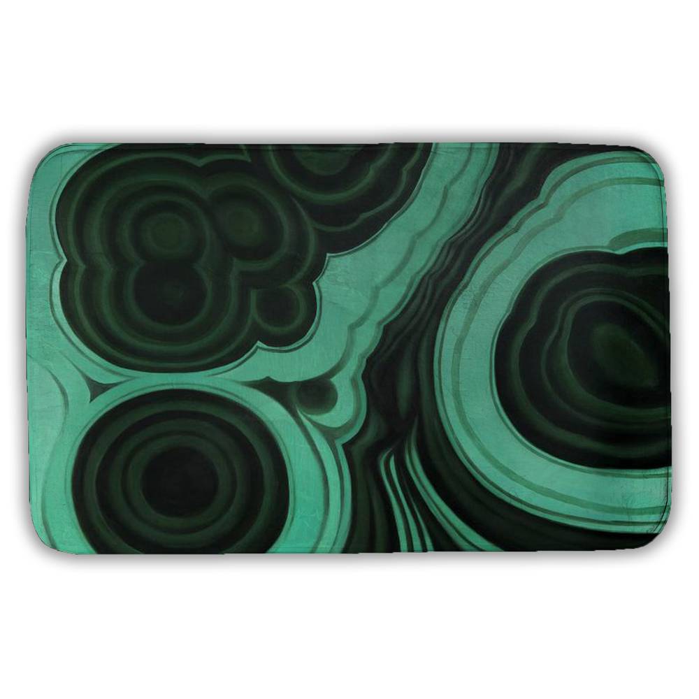 5930-2134-MN4 21 x 34 in. Malachite Stone Abstract Green Bath Mat - Home Decor Accent