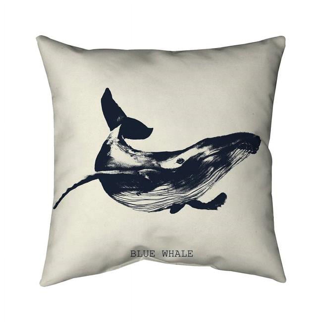 20 x 20 in. Blue Whale Sketch-Double Sided Print Indoor Pillow