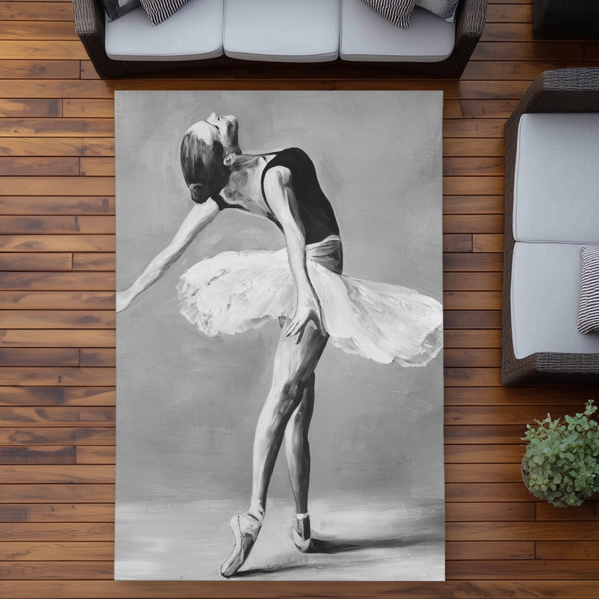 C1ROAR578E4SFC 5 x 7 ft. Classic Ballet Dancer Outdoor Area Rug - Home Decor - Rectangle