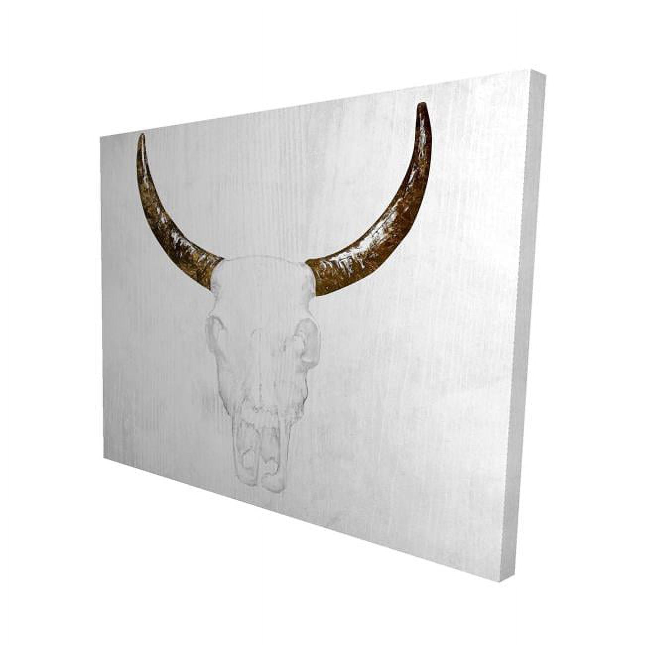 16 x 20 in. Bull Skull with Brown Horns-Print on Canvas