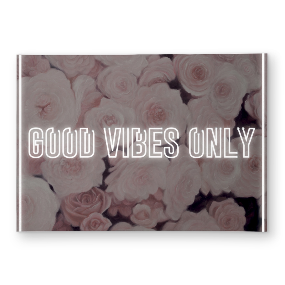 C1ROAR57VYHIRC 5 x 7 ft. Good Vibes Only - Roses - Motivational Rug for Home Decor - Rectangle