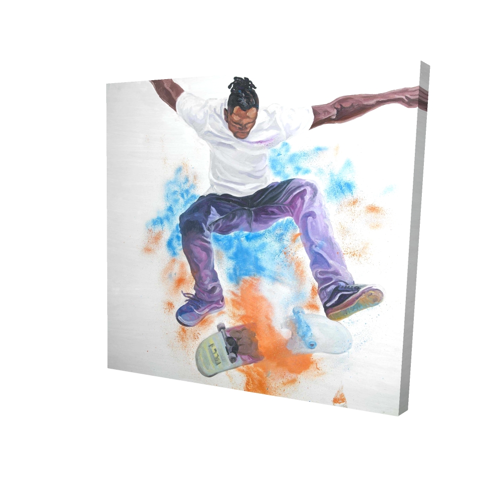 2080-3636-SP60 36 x 36 in. Skater - Purple Man Canvas Art for Home Decor - Unique Wall Art