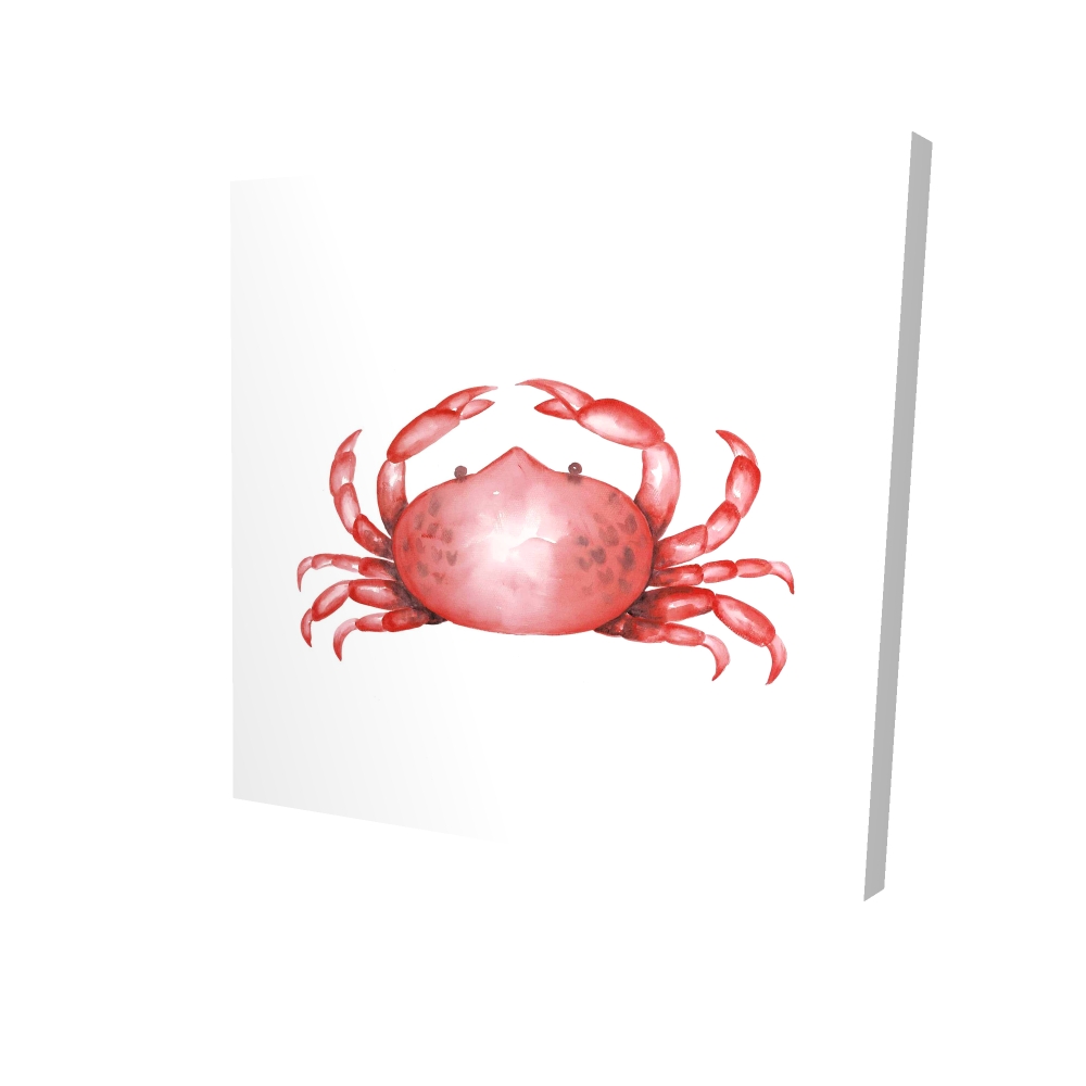 2080-3636-AN478 36 x 36 in. Crab - Red Canvas Art for Home Decor - Unique Animal Design
