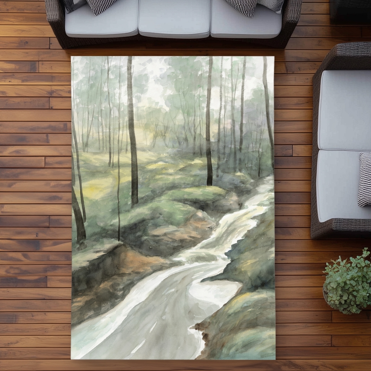 C1ROAR57F6ABPF 5 x 7 ft. Waterfall Outdoor Area Rug - Bedroom Seasons Home Decor - Rectangle