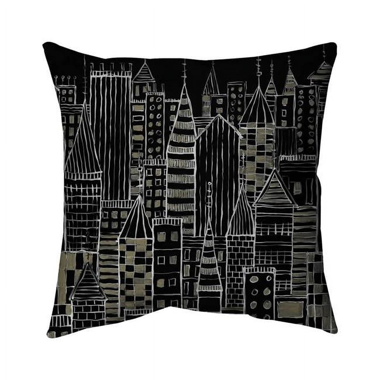 20 x 20 in. Illustrative Dark City-Double Sided Print Indoor Pillow